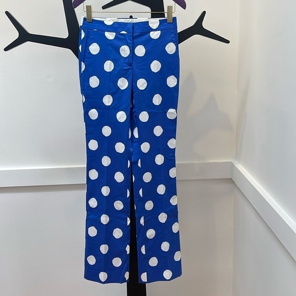 MOSCHINO COTURE blue and white polka dot trousers pants size 4 NWT - Picture 2 of 6